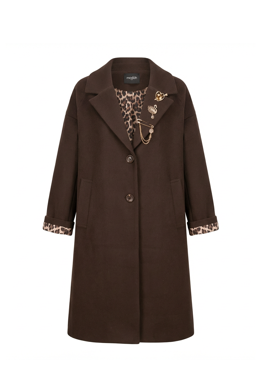 CAPPOTTO CLASSICO CON DETTAGLI ANIMALIER