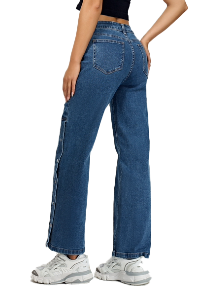 JEANS DRITTO CON BOTTONI