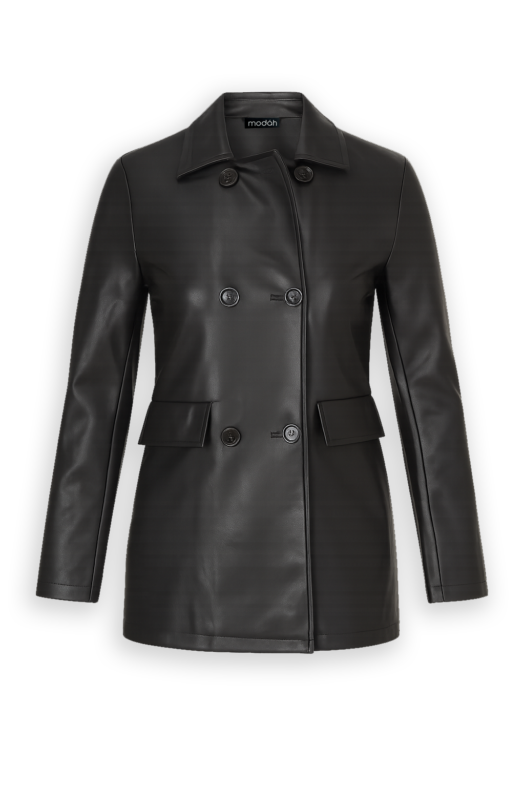 GIACCA DOPPIOPETTO IN ECO-PELLE - LONGLINE