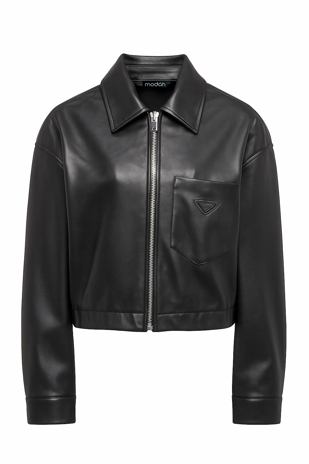 GIACCA CORTA IN ECO-PELLE CON ZIP