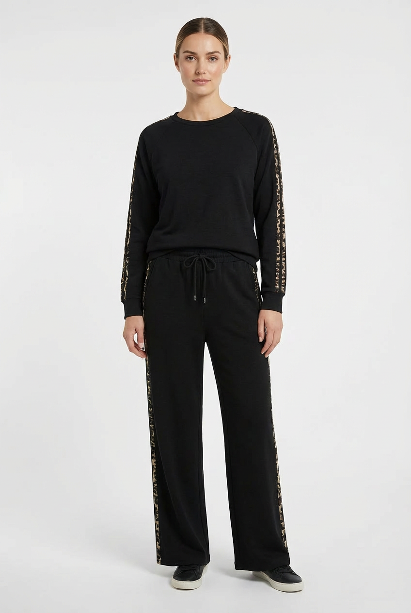 Pantalone con dettaglio Leopardato