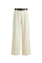 Pantaloni Wide-Leg con Cintura Contrastante