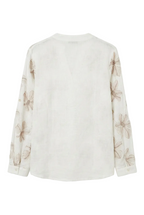Camicia in cotone con ricami floreali