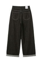 Jeans Wide-Leg Marroni con Cuciture a Contrasto