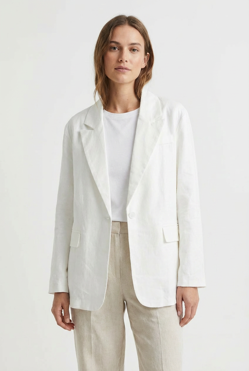 Blazer Monopetto in Misto Lino