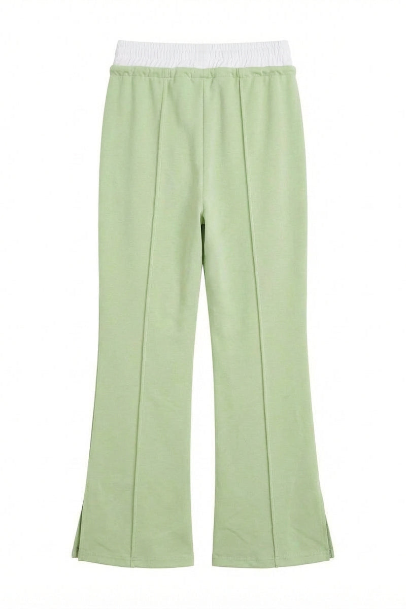 Pantalone con dettaglio in vita a contrasto