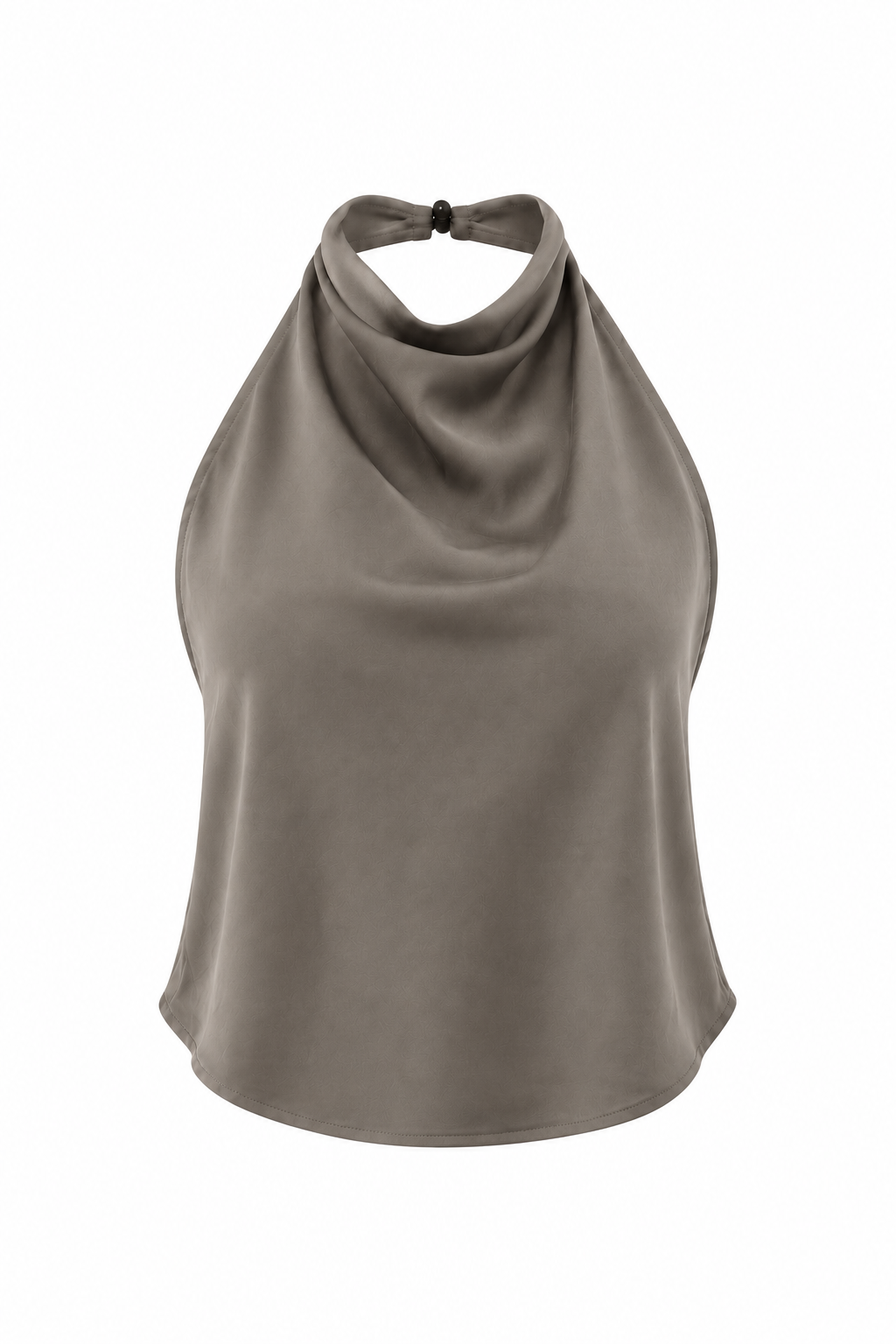 Top in Raso con Scollo all'Americana Grigio