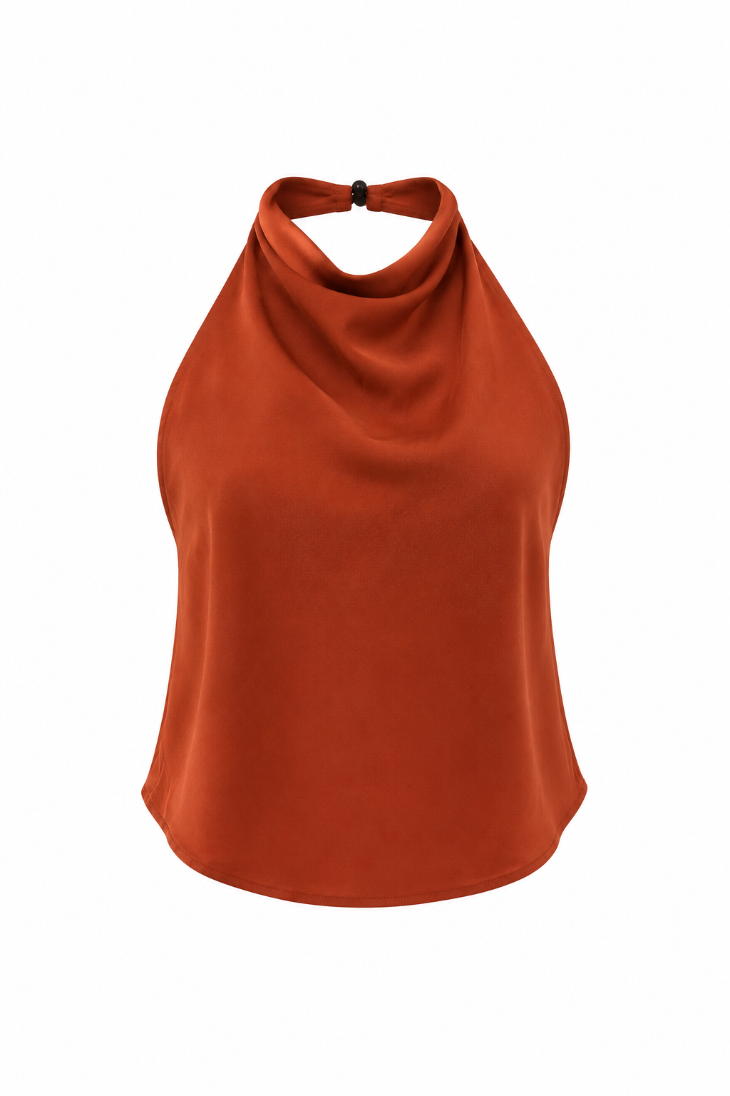 Top in Raso con Scollo all'Americana Coccio