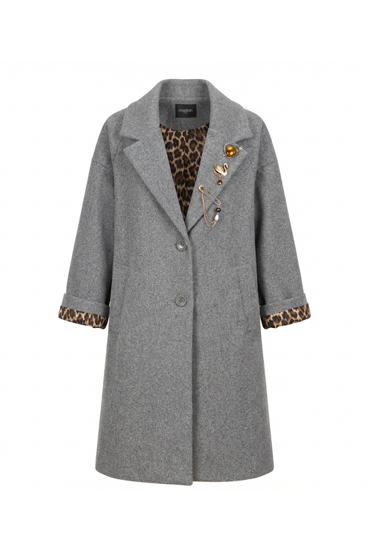 CAPPOTTO CLASSICO CON DETTAGLI ANIMALIER