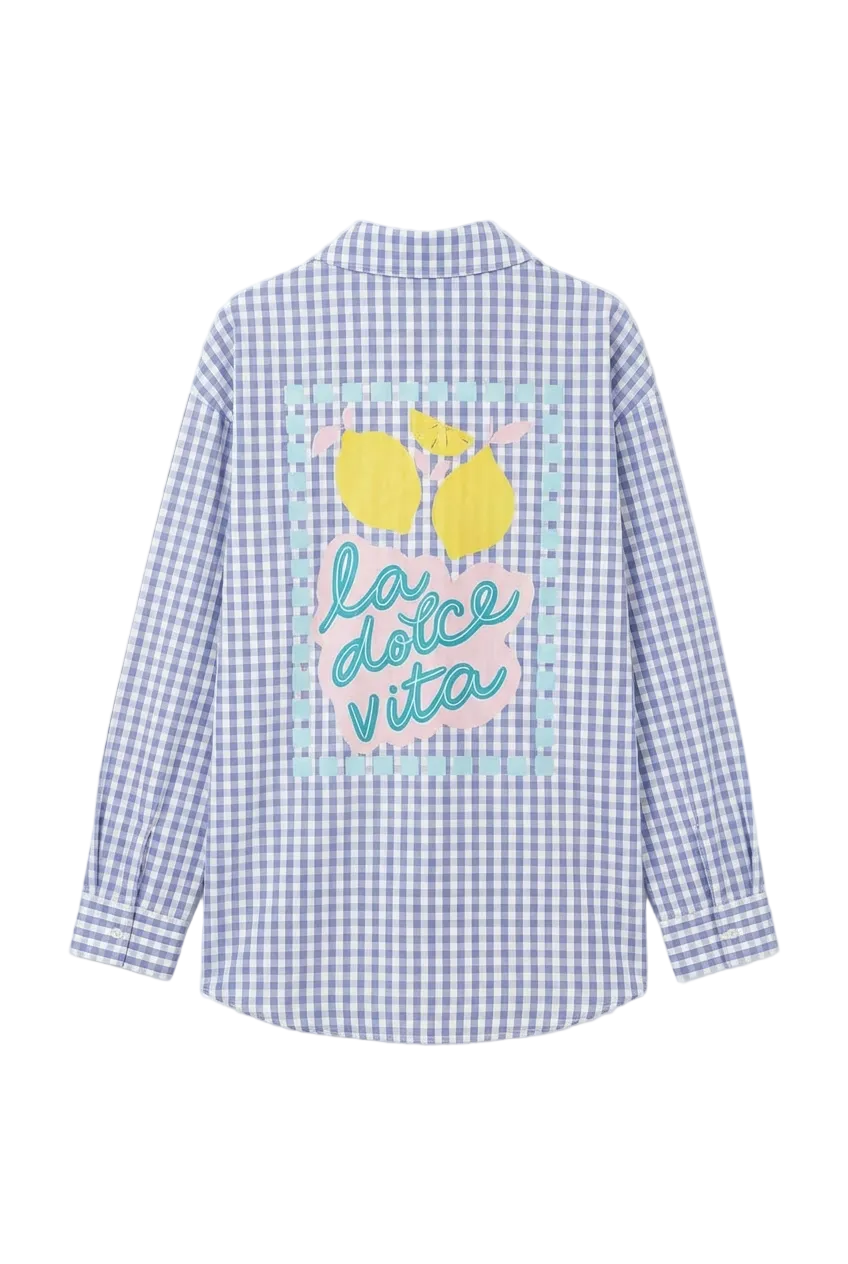 Camicia a Quadri con Stampa