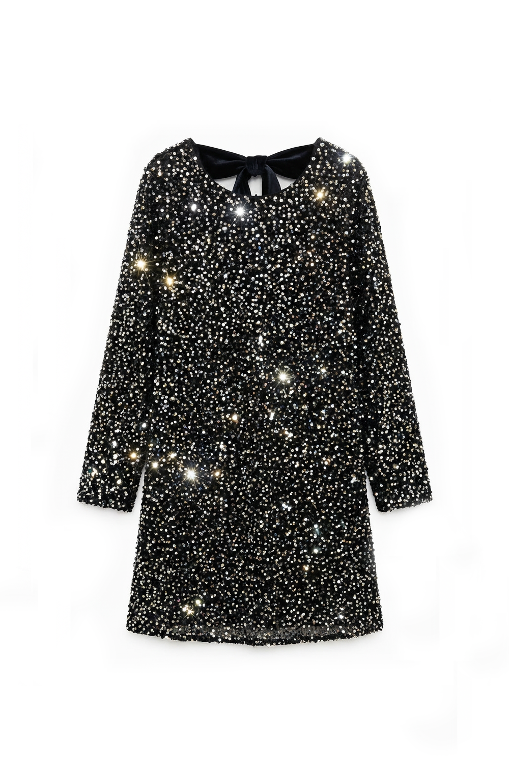 ABITO CON PAILLETTES CON FIOCCO