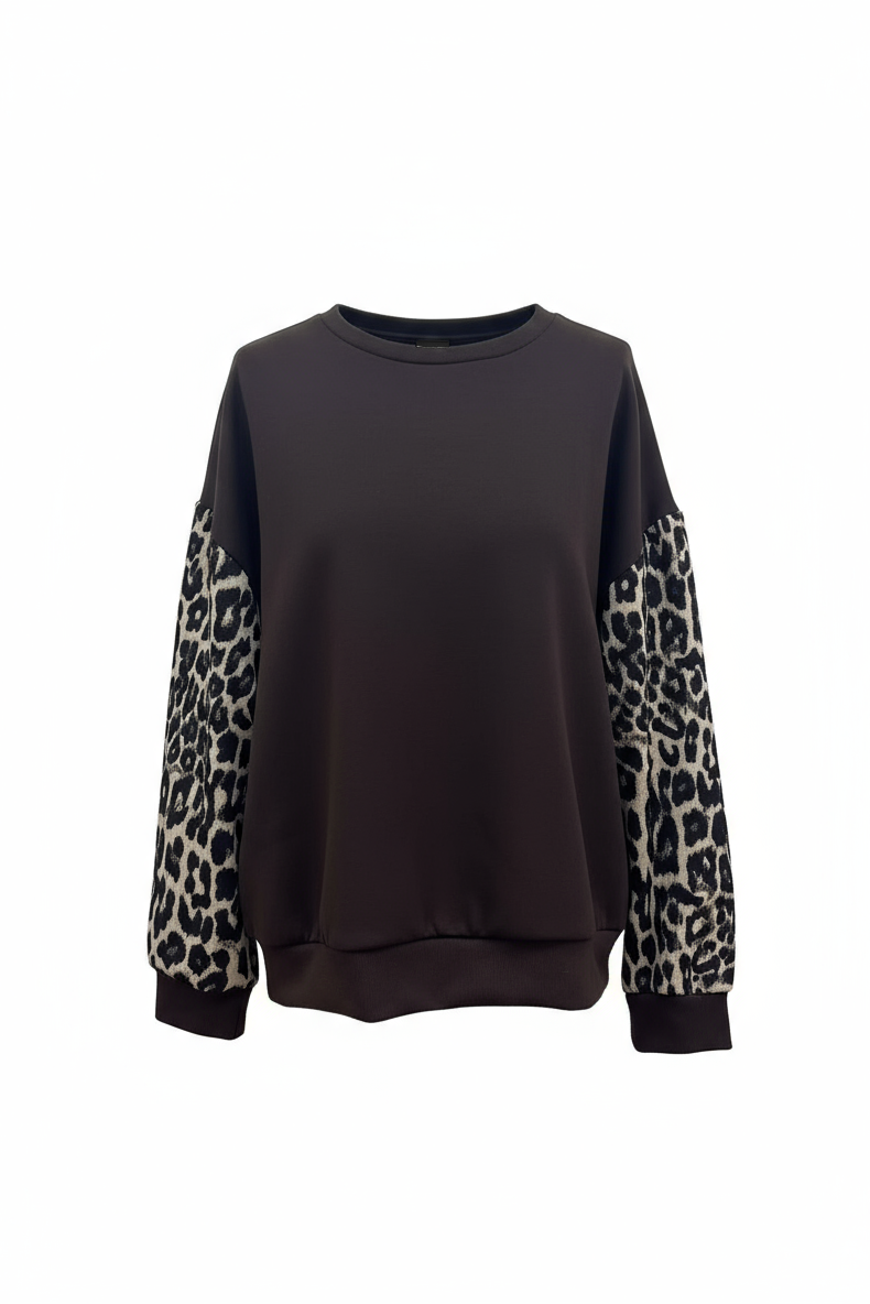 FELPA MANICHE ANIMALIER