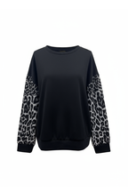 FELPA MANICHE ANIMALIER