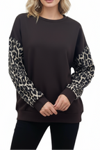 FELPA MANICHE ANIMALIER