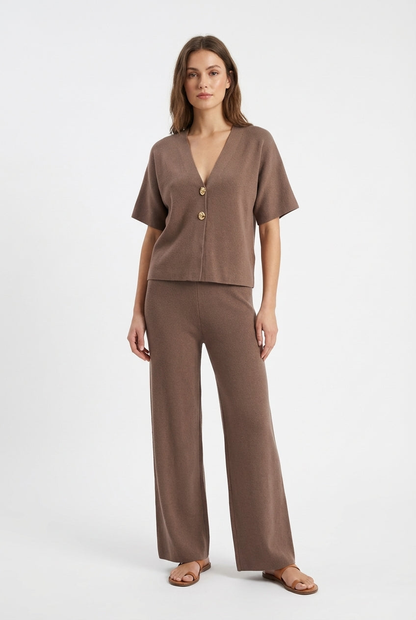 Pantaloni Wide-Leg in Maglia
