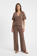 Pantaloni Wide-Leg in Maglia