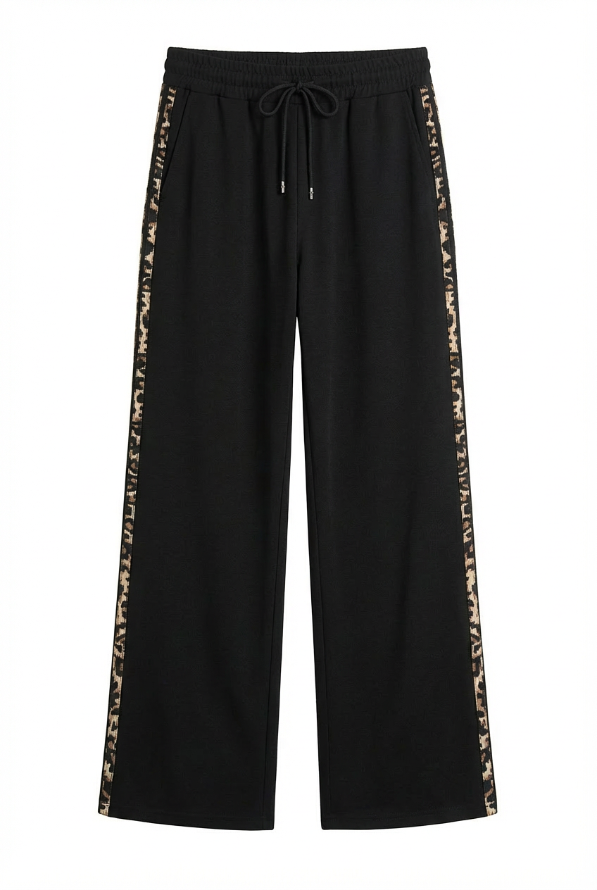 Pantalone con dettaglio Leopardato