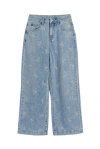 Jeans con fiocchi ricamati