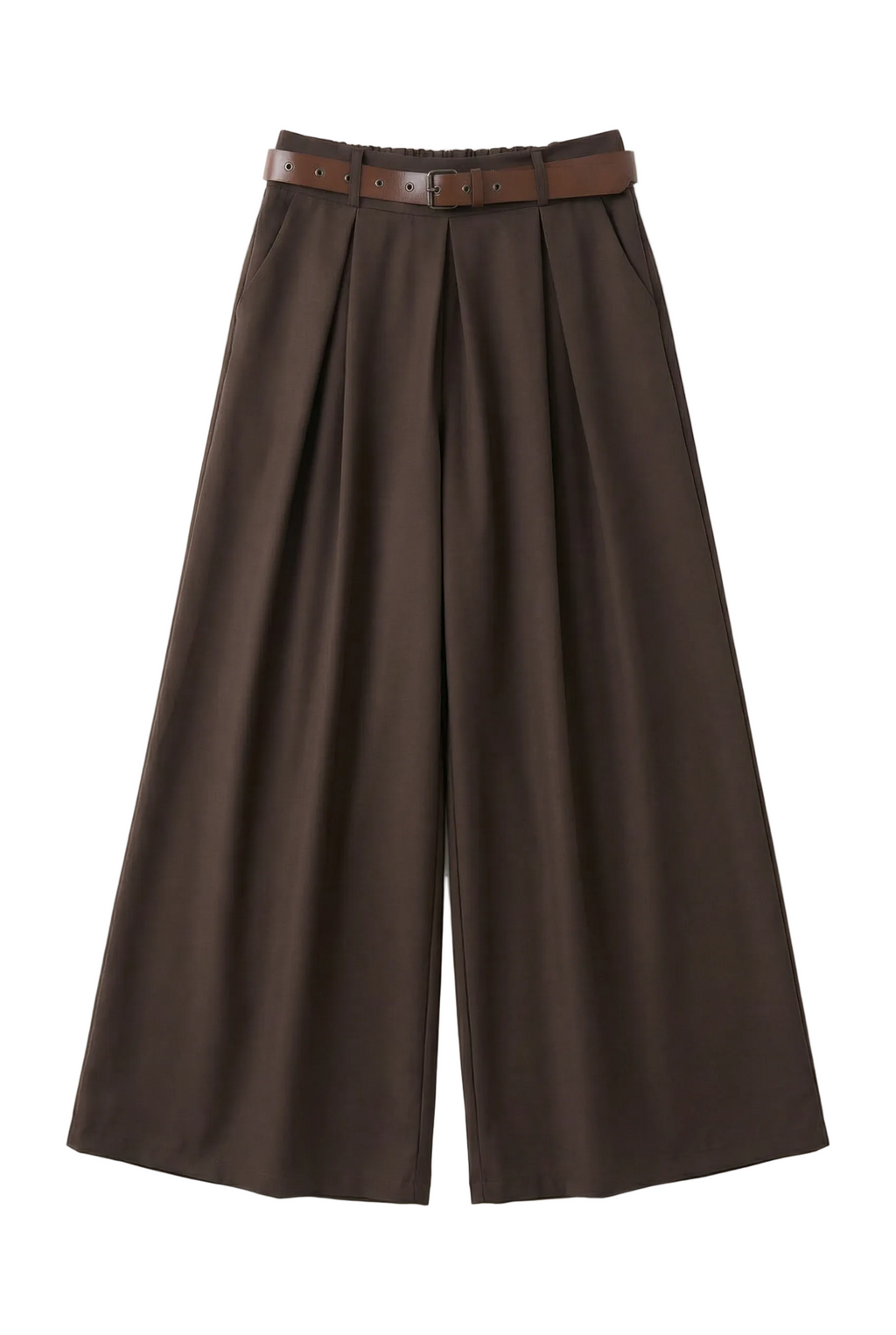 Pantaloni con cintura a gamba larga