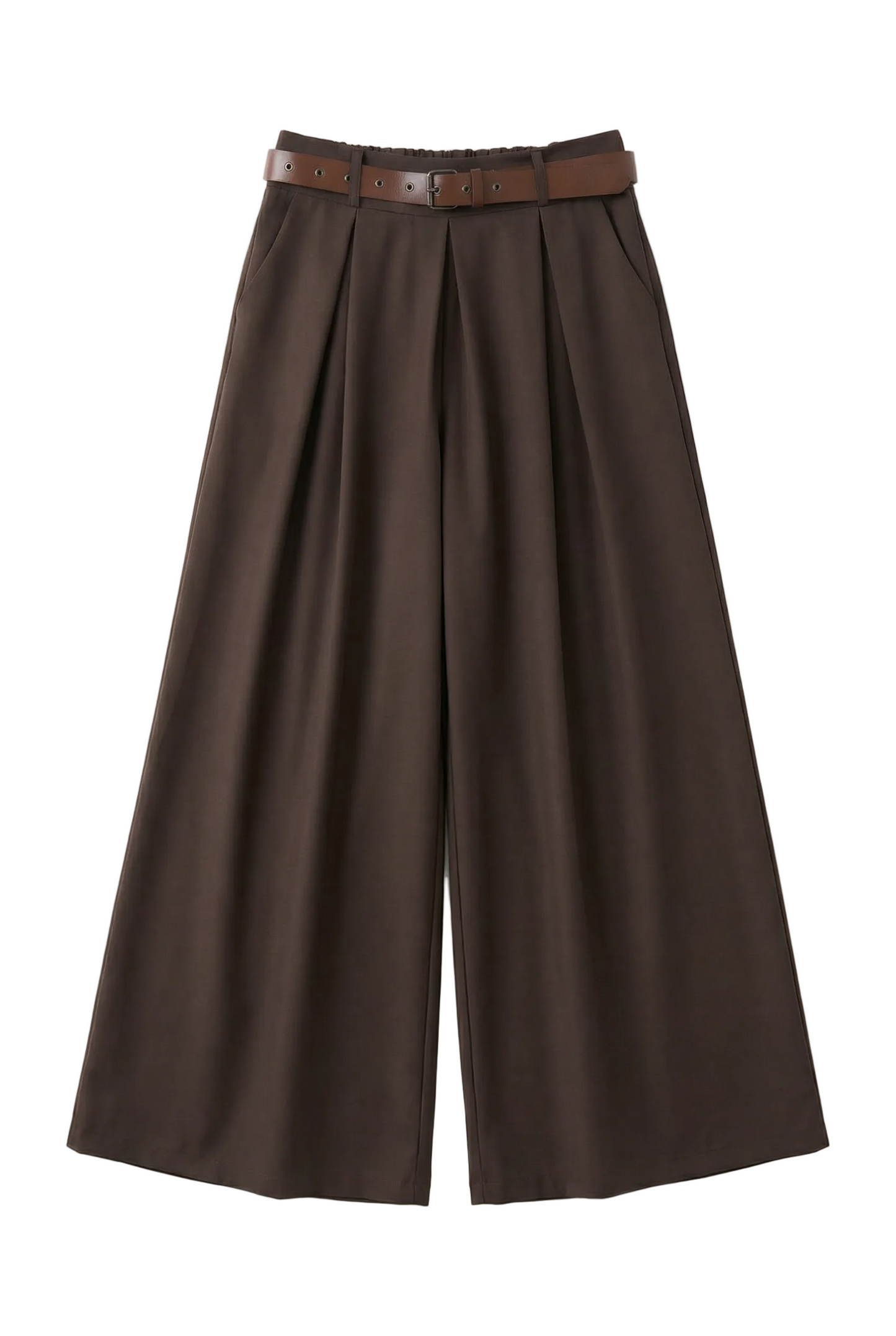 Pantaloni con cintura a gamba larga