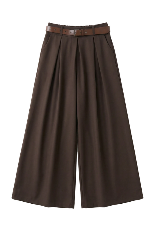 Pantaloni con cintura a gamba larga