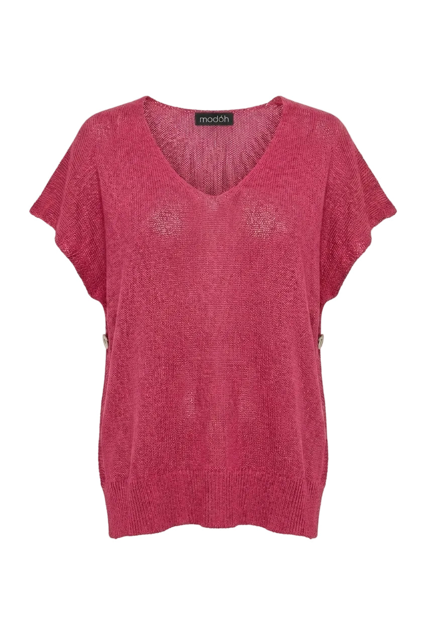 Top in Maglia Leggera con Scollo a V