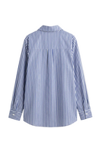 Camicia Regular Fit a Righe Verticali Navy