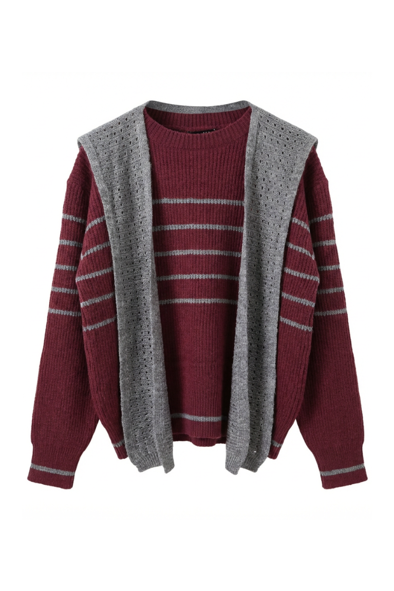 MAGLIONE CON INSERTO CARDIGAN RIMOVIBILE