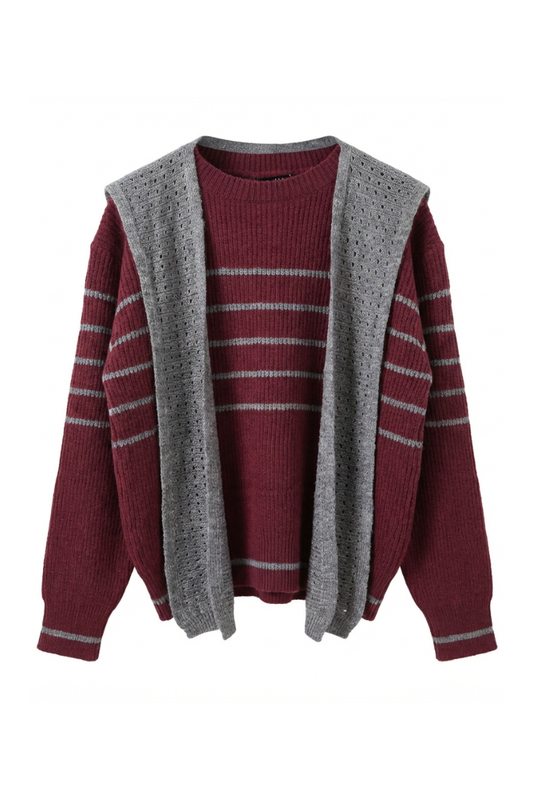 MAGLIONE CON INSERTO CARDIGAN RIMOVIBILE