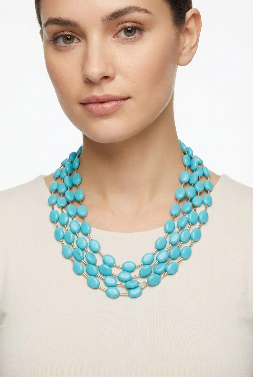 Collana Cascade a Quattro Fili