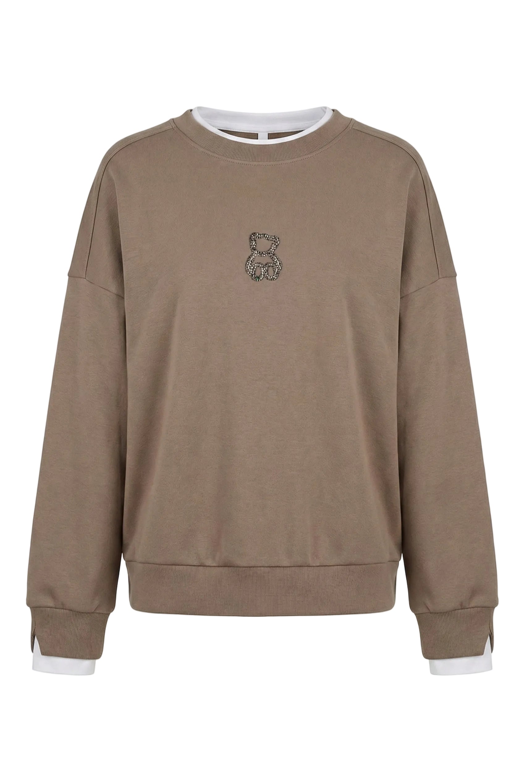 Felpa Girocollo con Dettaglio Orsetto