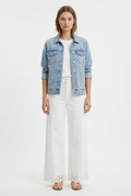 Jeans Wide Leg con Fondo Traforato