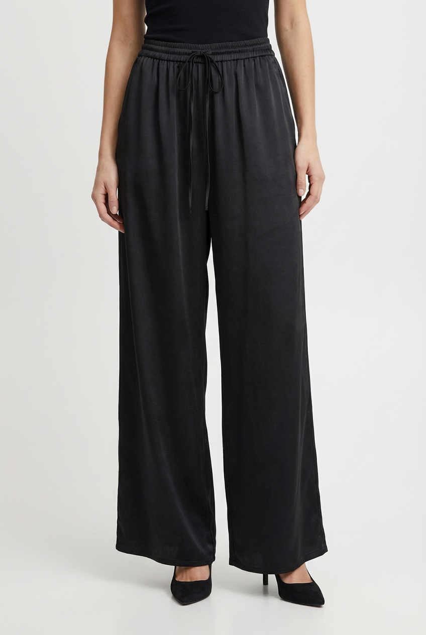 Pantaloni Wide Leg in Satin Fluido
