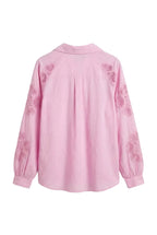Blusa in Cotone con Inserto in Pizzo Sangallo