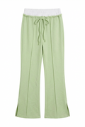 Pantalone con dettaglio in vita a contrasto