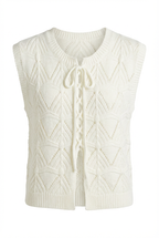 Gilet in Maglia Traforata con Intreccio Lace-up