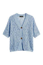 Cardigan Traforato a Maniche Corte