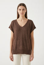 Top in Maglia Leggera con Scollo a V