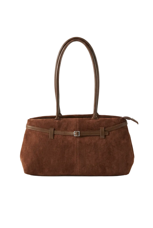 Borsa a spalla East-West in Suede