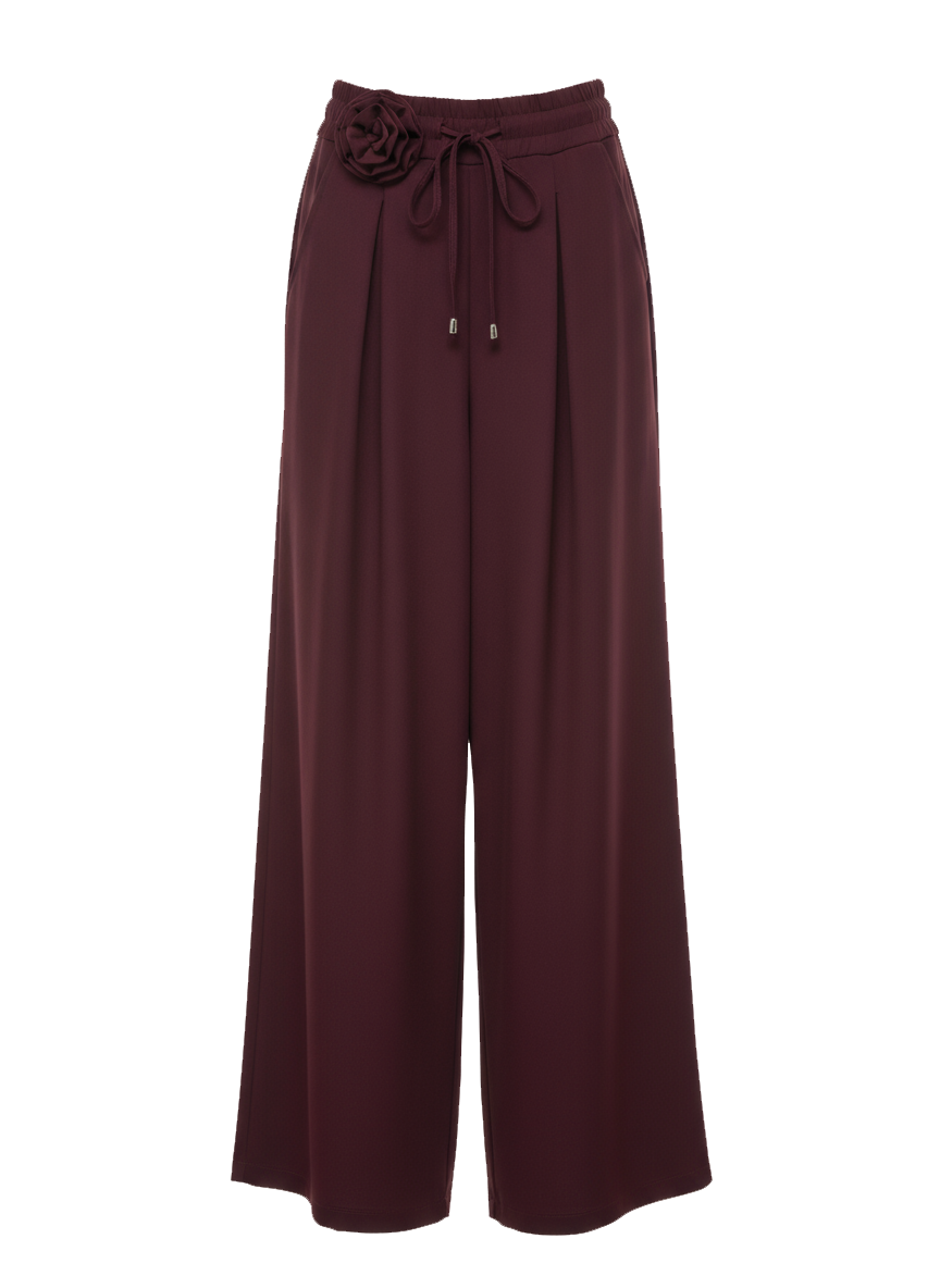 PANTALONE VITA ALTA CON FIORE