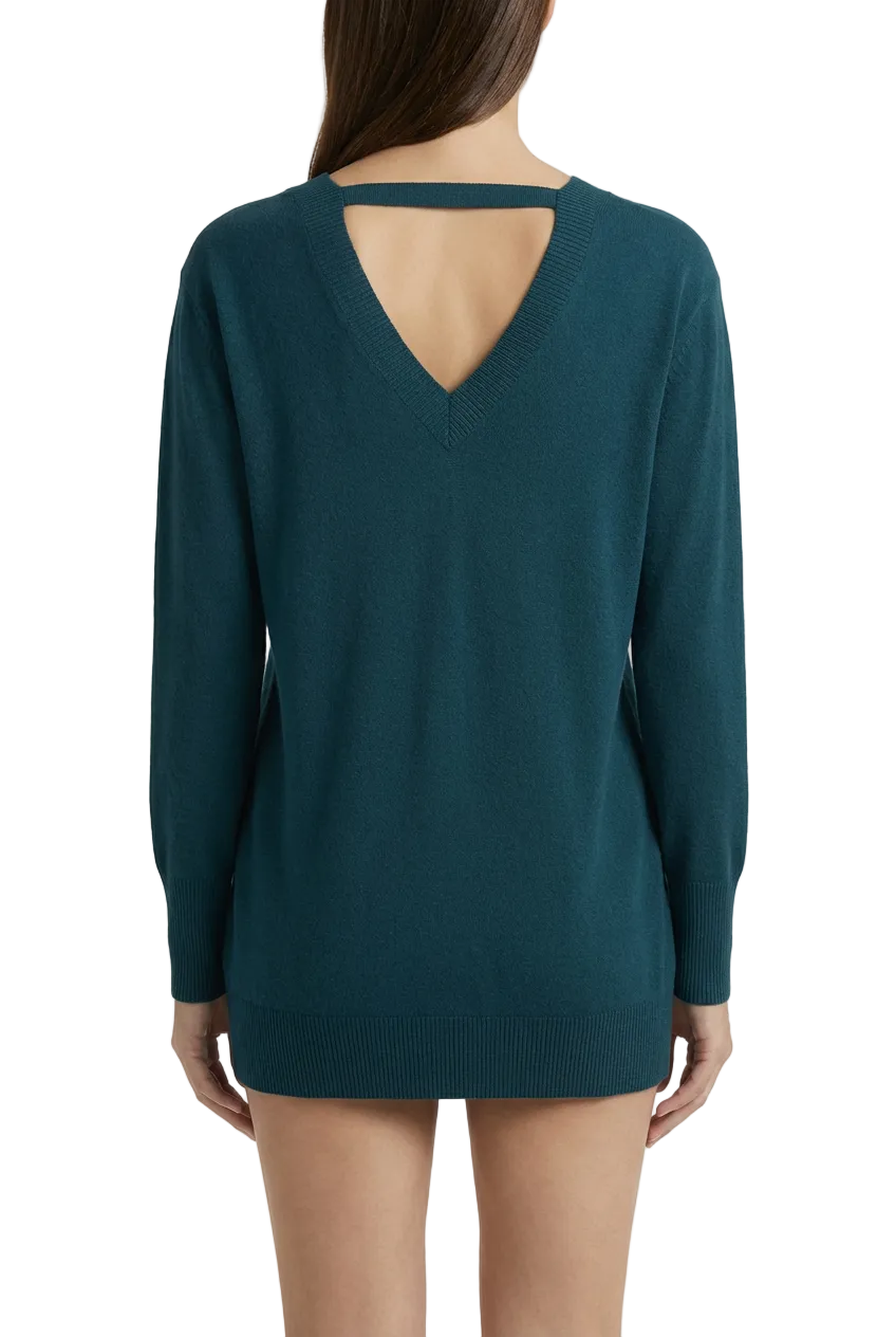 Maglione con scollatura a V sul retro