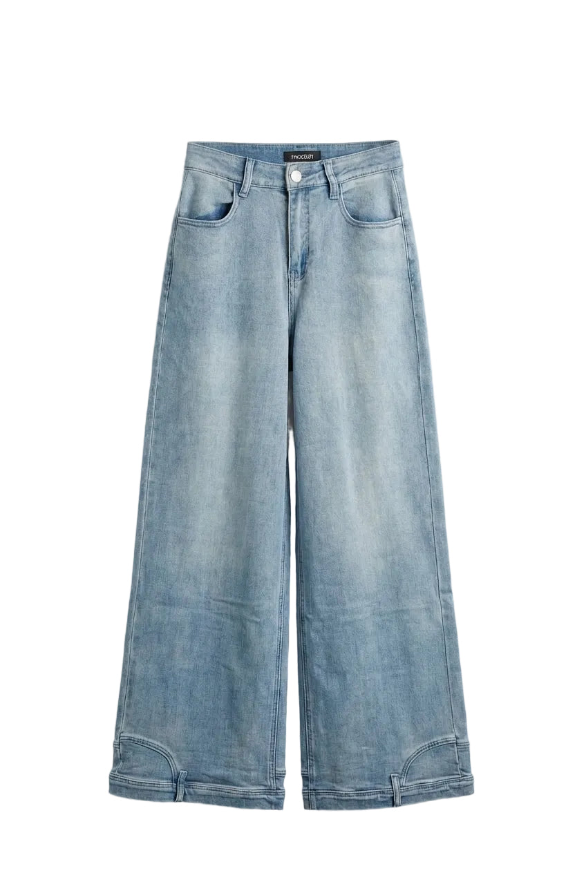 Jeans Palazzo con Dettaglio sull'Orlo