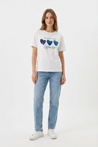 T-shirt "More Fun" – Blue Leopard Hearts