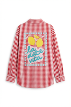 Camicia a Quadri con Stampa