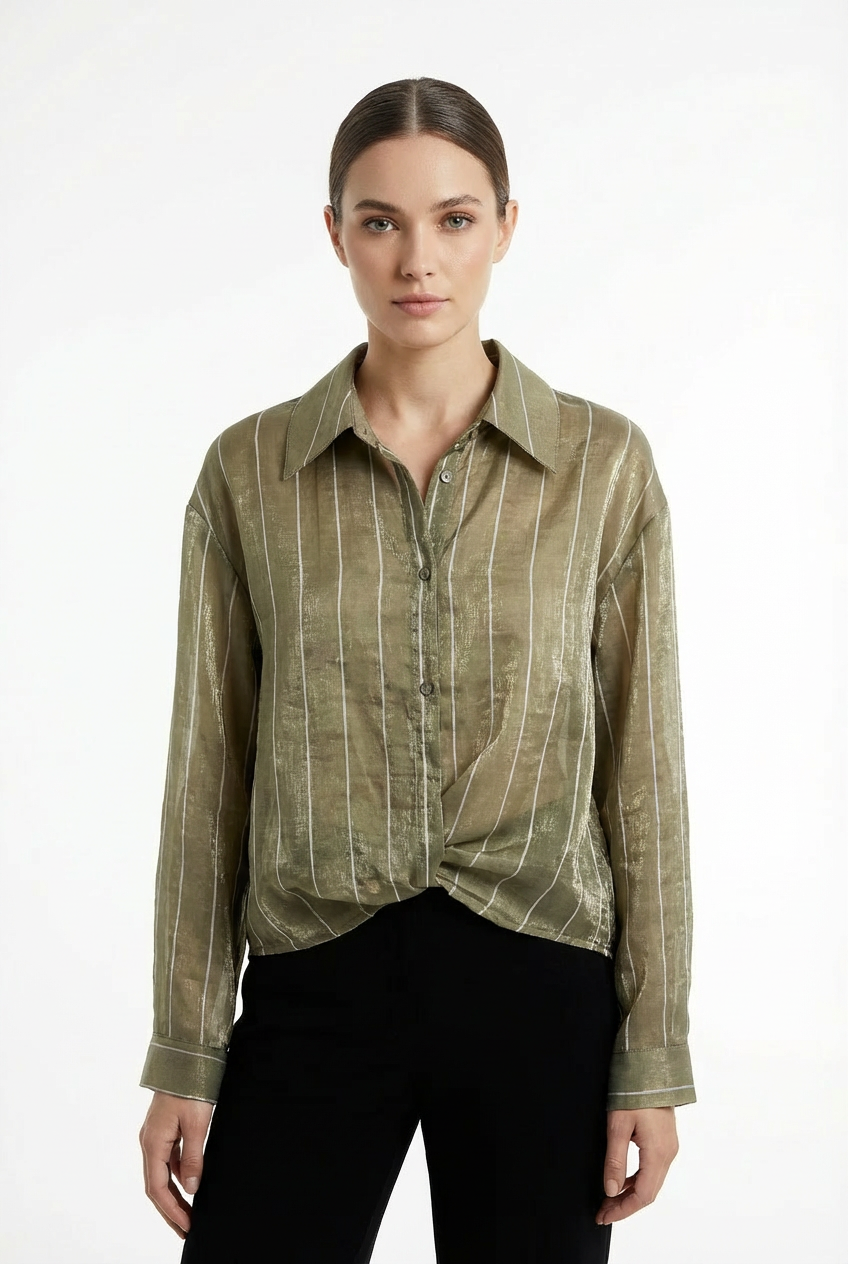 Camicia Shimmer a Righe
