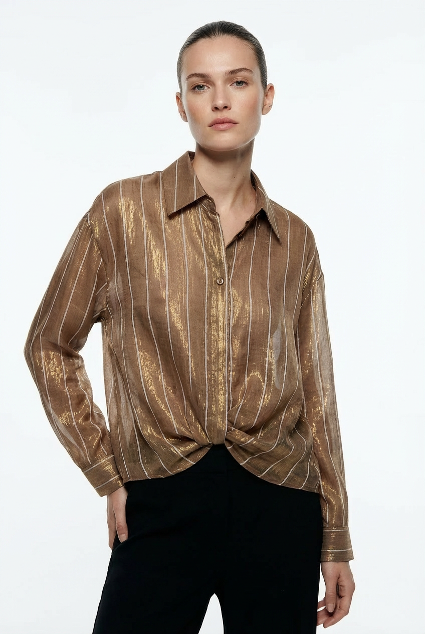 Camicia Shimmer a Righe