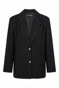 Blazer Strutturato con Impunture a Contrasto