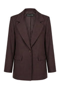 Blazer monopetto gessato color cioccolato