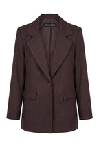 Blazer monopetto gessato color cioccolato