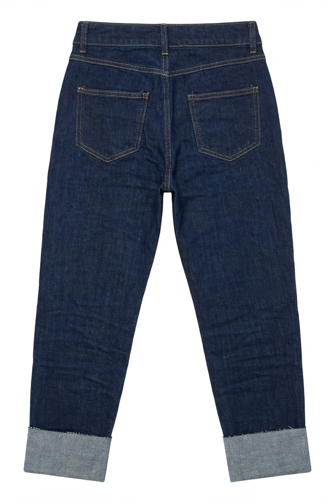 JEANS DIRITTI CON RISVOLTO